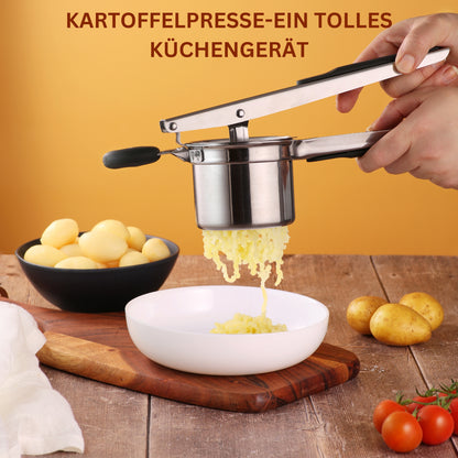 Bexxo Premium Kartoffelpresse Aus Edelstahl Mit Rutschfestem Silikongriff – Müheloses Zerstampfen Von Kartoffeln Mit Feiner Konsistenz – Ergonomisches Design Für Einfache Handhabung