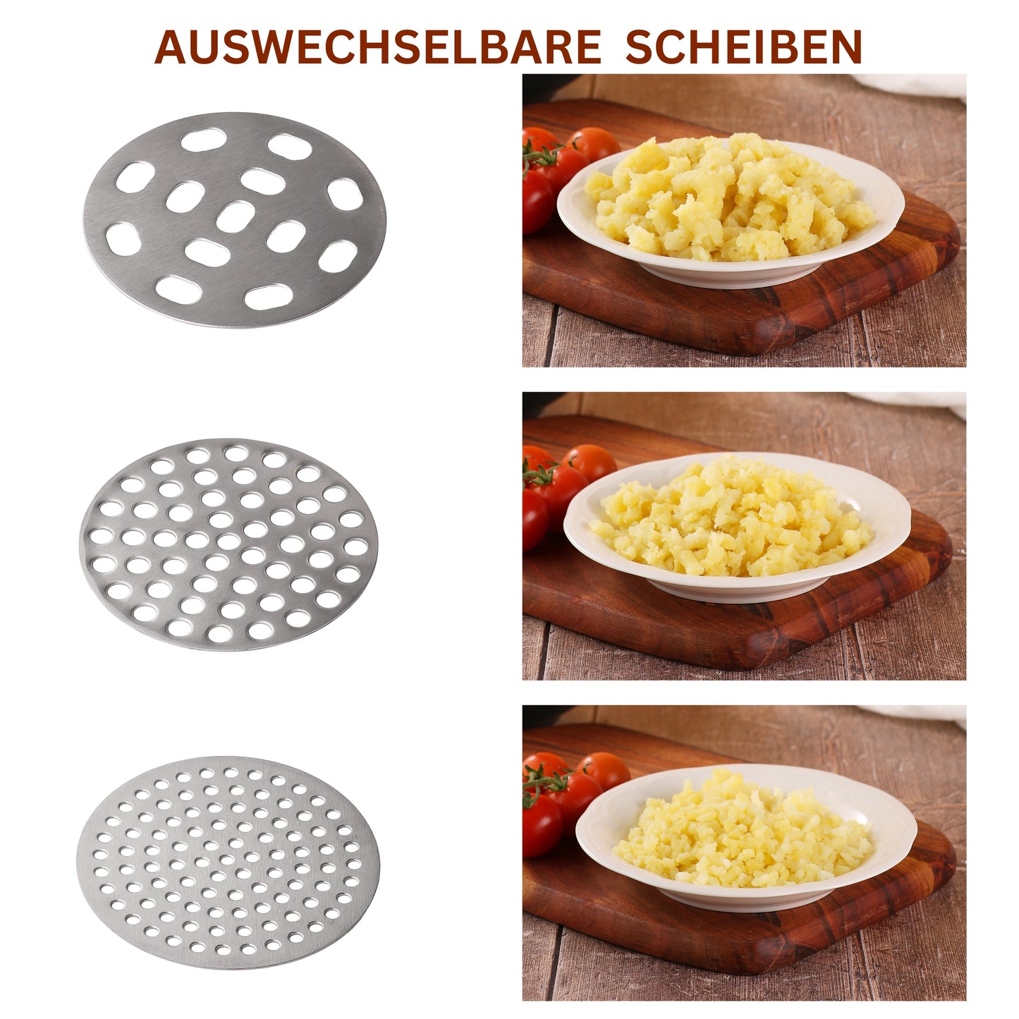 Bexxo Premium Kartoffelpresse Aus Edelstahl Mit Rutschfestem Silikongriff – Müheloses Zerstampfen Von Kartoffeln Mit Feiner Konsistenz – Ergonomisches Design Für Einfache Handhabung