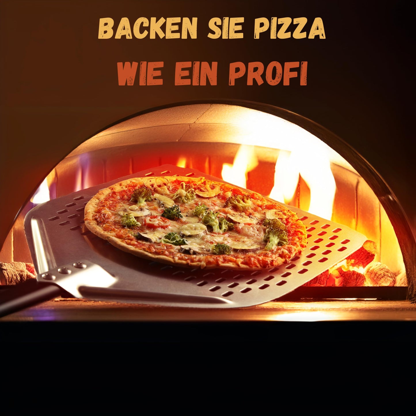 Bexxo Perforierter Pizzaschieber | Professionelles Aluminium Mit Antihaftbeschichtung | 12-Inch Große Quadratische Form Für Mühelosen Pizzatransfer | Unverzichtbares Für Perfekte Hausgemachte Pizzas